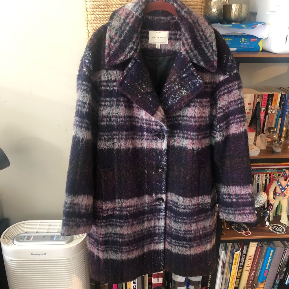 LUCKY BRAND Wool blend pea coat jacket